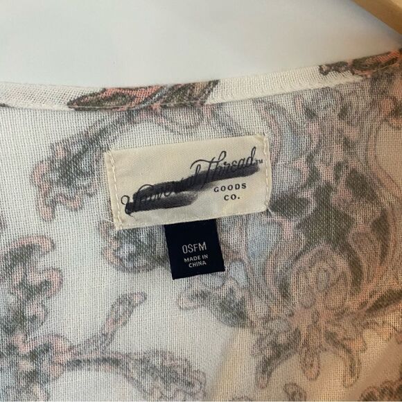 Universal thread one size boHo floral linen/cotton light weight cardigan - Picture 3 of 6